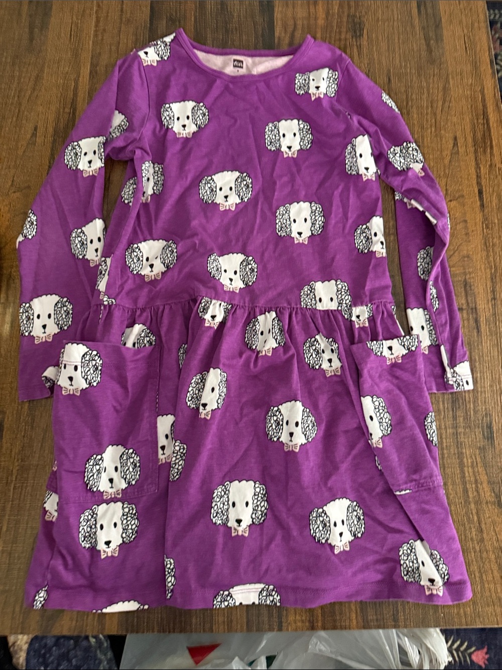Tea Collection Purple Dog-Print Long Sleeve Dress